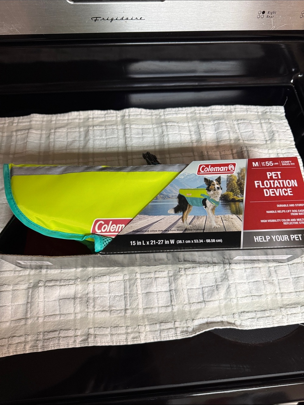 Coleman Lime Green and Teal Pet Flotation Device